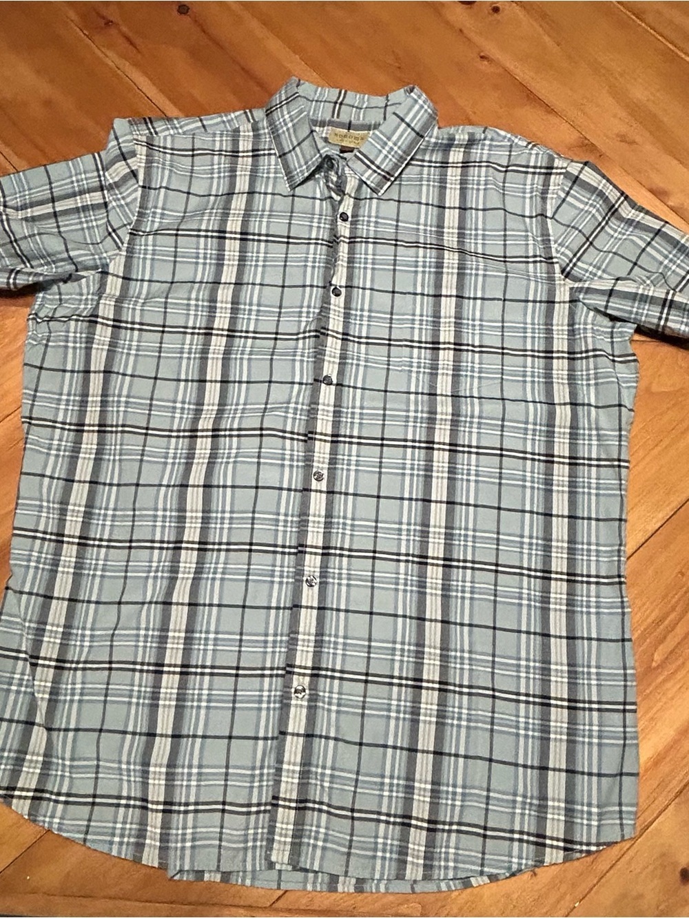 Men's Sonoma Light Blue Plaid Short-Sleeve Button-Down Shirt